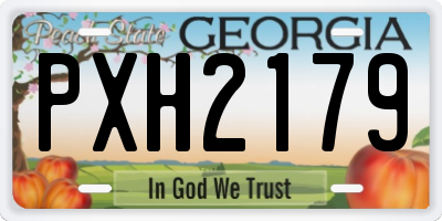 GA license plate PXH2179