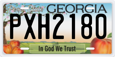 GA license plate PXH2180