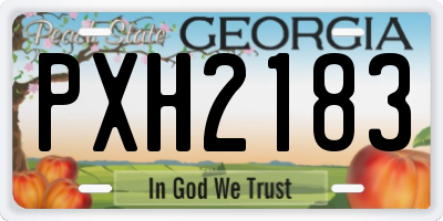 GA license plate PXH2183
