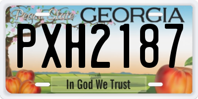 GA license plate PXH2187