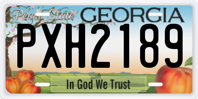 GA license plate PXH2189