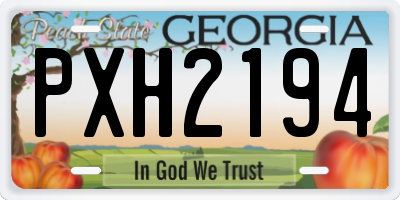 GA license plate PXH2194