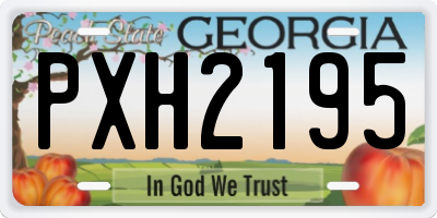 GA license plate PXH2195