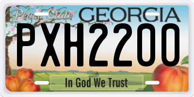 GA license plate PXH2200