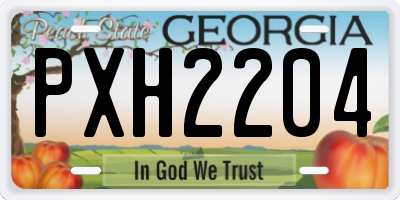 GA license plate PXH2204