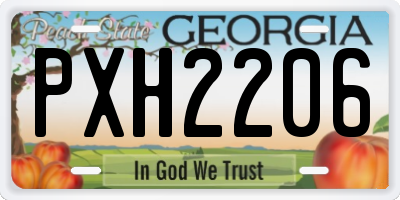 GA license plate PXH2206