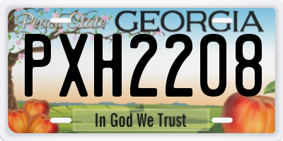 GA license plate PXH2208
