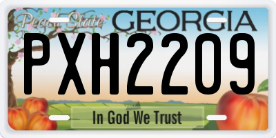 GA license plate PXH2209