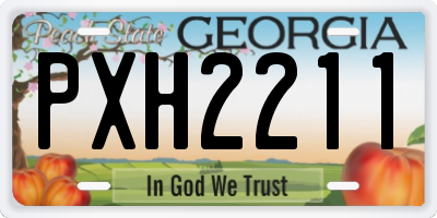 GA license plate PXH2211