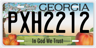 GA license plate PXH2212