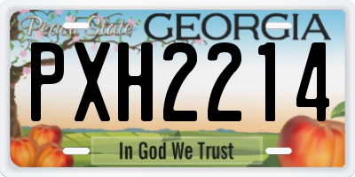 GA license plate PXH2214
