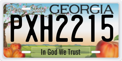 GA license plate PXH2215