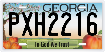 GA license plate PXH2216
