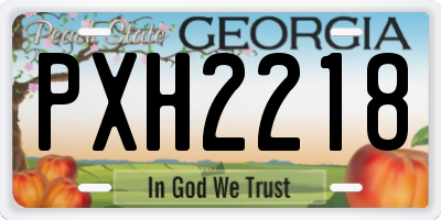 GA license plate PXH2218