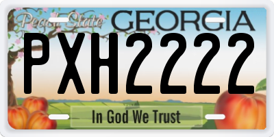 GA license plate PXH2222