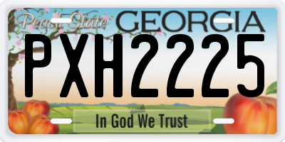 GA license plate PXH2225