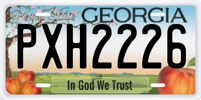 GA license plate PXH2226