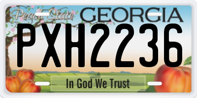 GA license plate PXH2236
