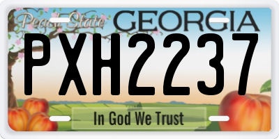 GA license plate PXH2237