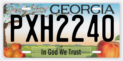 GA license plate PXH2240