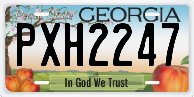 GA license plate PXH2247