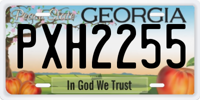 GA license plate PXH2255