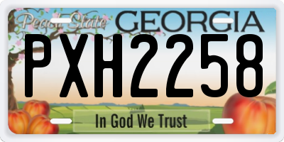 GA license plate PXH2258