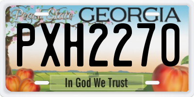 GA license plate PXH2270