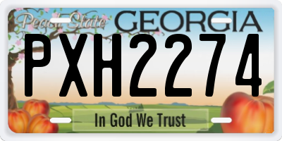GA license plate PXH2274