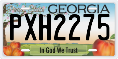 GA license plate PXH2275