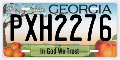 GA license plate PXH2276