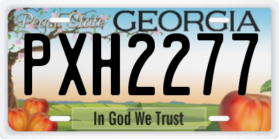 GA license plate PXH2277