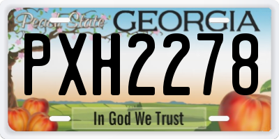 GA license plate PXH2278