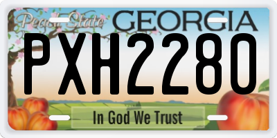 GA license plate PXH2280