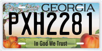 GA license plate PXH2281