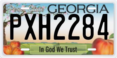 GA license plate PXH2284