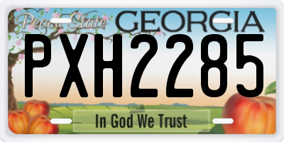 GA license plate PXH2285