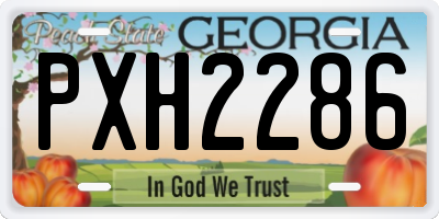 GA license plate PXH2286