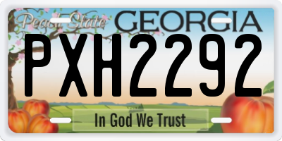 GA license plate PXH2292