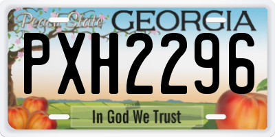 GA license plate PXH2296