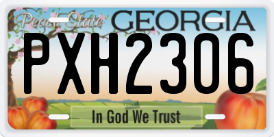 GA license plate PXH2306