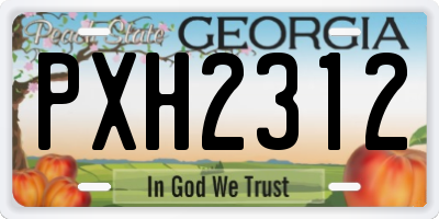 GA license plate PXH2312