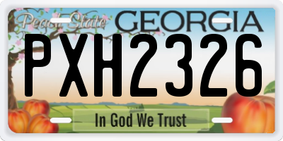 GA license plate PXH2326