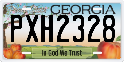 GA license plate PXH2328
