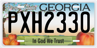 GA license plate PXH2330