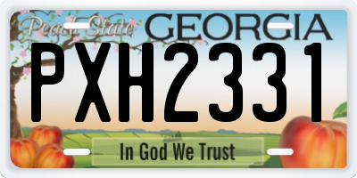 GA license plate PXH2331