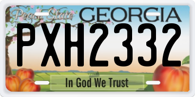 GA license plate PXH2332