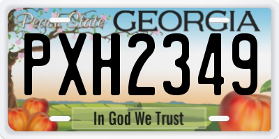 GA license plate PXH2349