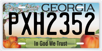 GA license plate PXH2352
