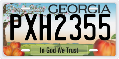 GA license plate PXH2355